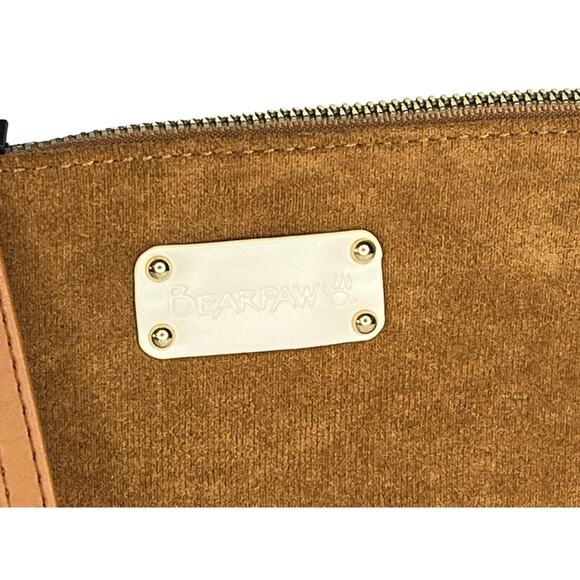 NEW Bearpaw WRISTLET Faux Suede & Sherpa Handbag Purse Mini Bag Brown Faux Fur - Picture 6 of 9